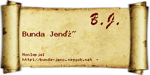 Bunda Jenő névjegykártya