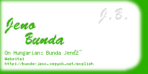 jeno bunda business card